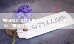 如何彻底清除手机SD卡的垃圾？手机垃圾「如何彻底清除手机SD卡的垃圾？」