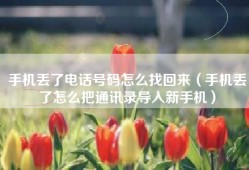 手机丢了电话号码怎么找回来（手机丢了怎么把通讯录导入新手机）